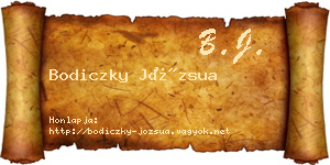 Bodiczky Józsua névjegykártya